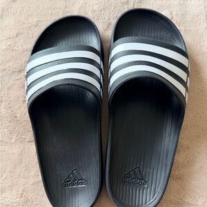 Adidas Textured Black Slides size 7
